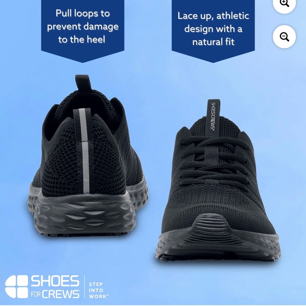 ❤️Shoes ForCrews EverlightWomen's Slip Resistant Work Shoes, Black Knit Sneakers - Picture 10 of 16